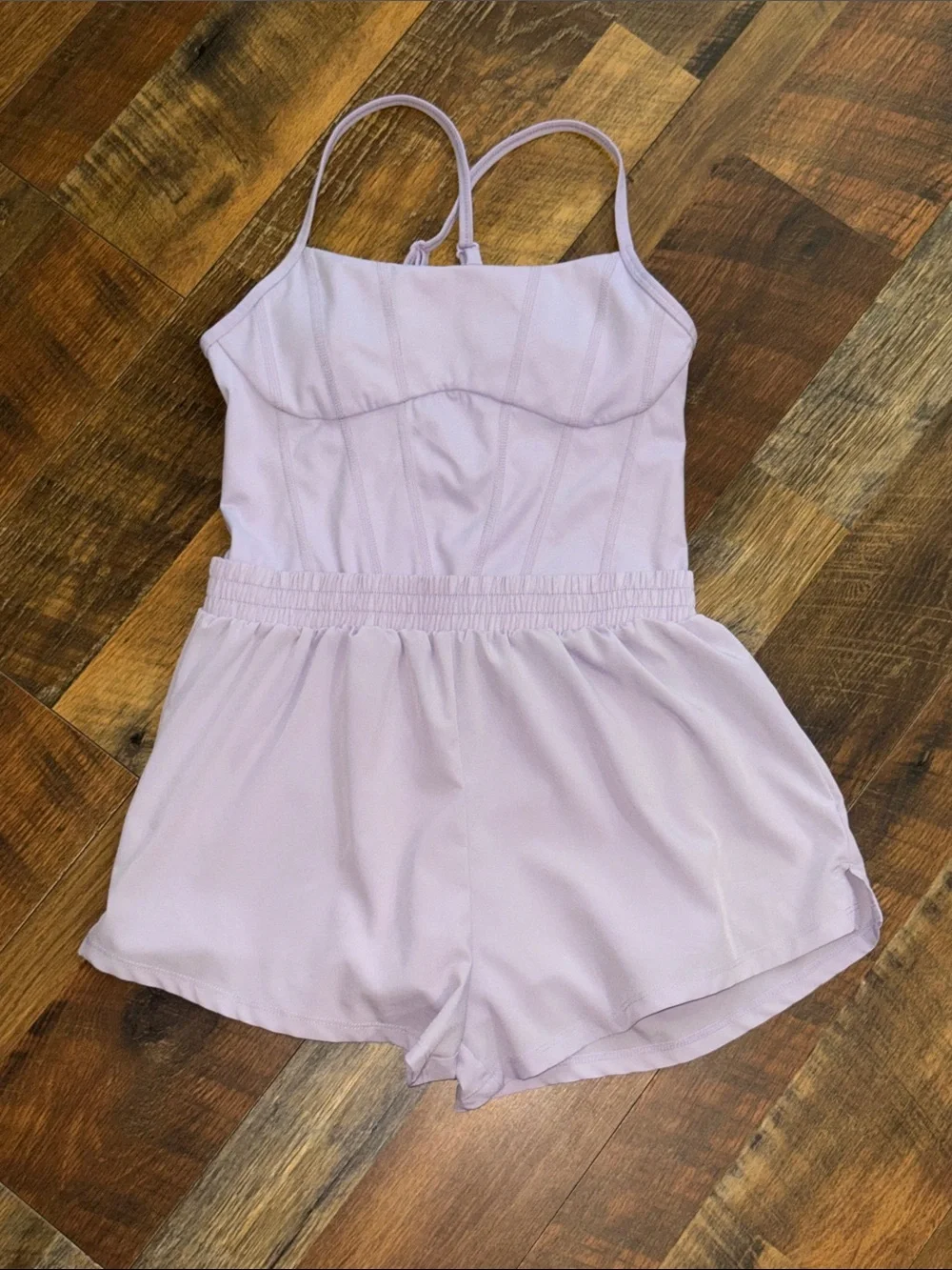 Girls' Lavender Spaghetti-Strap One-Piece Bodysuit Romper